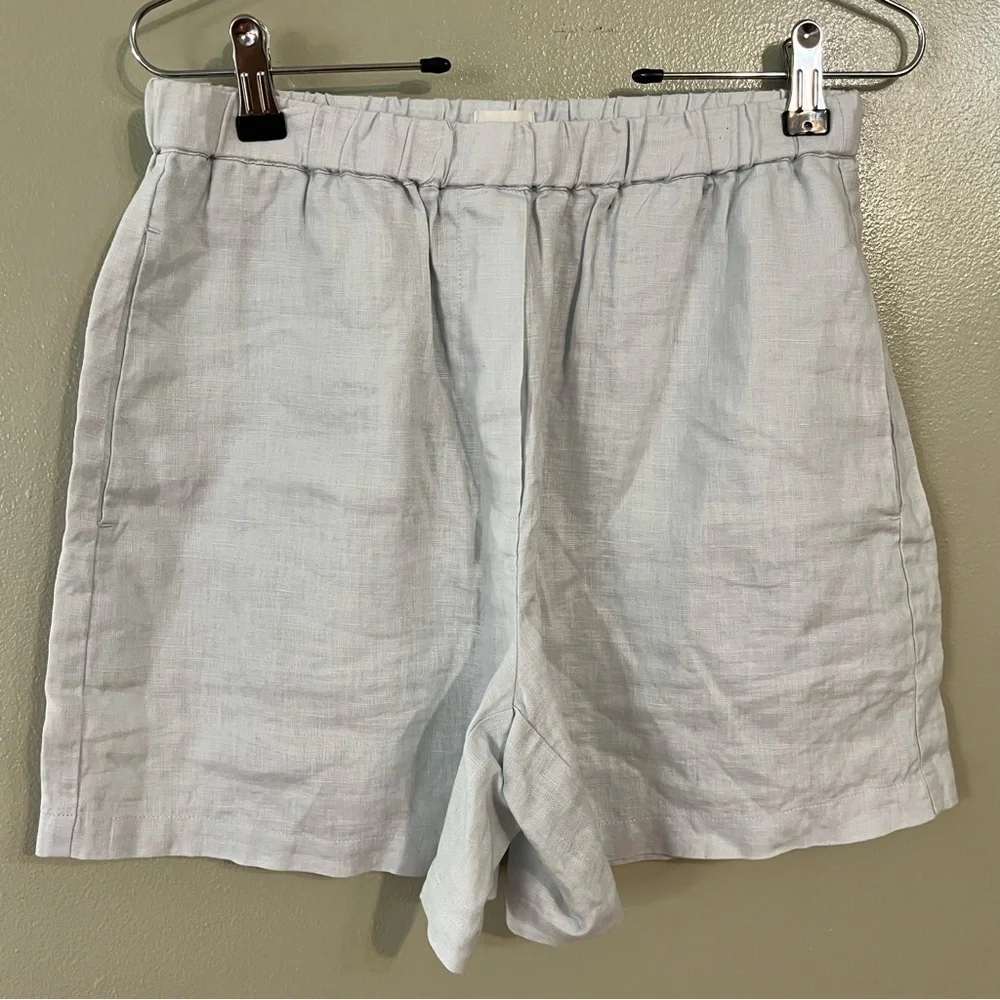 Wilfred Free Women's Light Gray Linen Shorts Pull On Beach Vacation  S